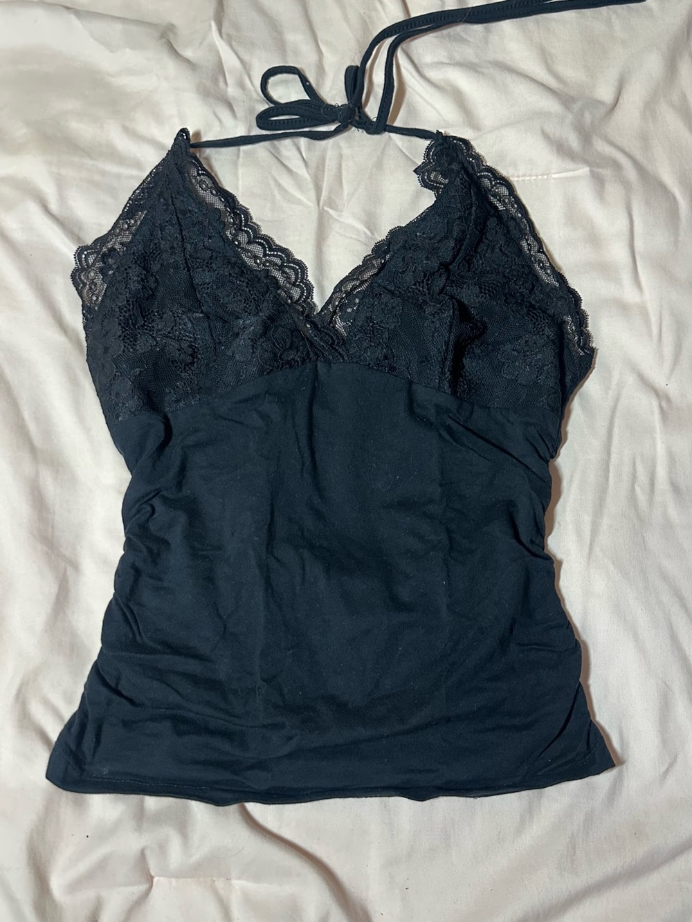 Gothic Black Lace Halter Cami Top